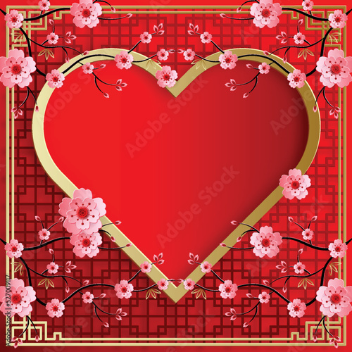 Chinese frame with oriental Asian elements