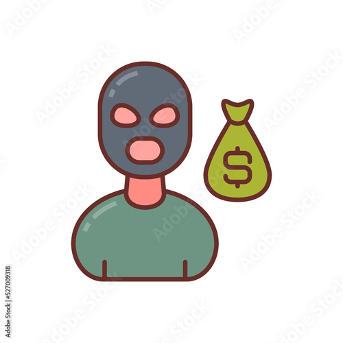 Robber icon in vector. Logotype