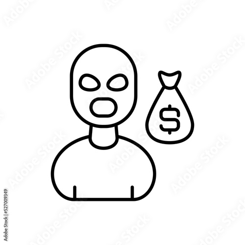 Robber icon in vector. Logotype