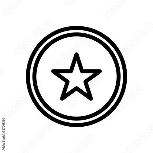 star in a circle icon design. simple star illustration for rating, champion, review and reward.
