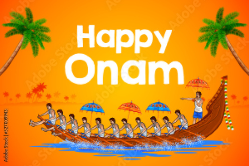 Onam celebration background for Happy Onam festival of South India Kerala photo