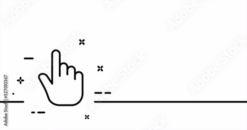 Index finger up. Index finger, aloft, upward, endwise, welcome, salute, trump up, waving. Gesture for the deaf concept. One line drawing animation. Motion design. Animated technology logo. Video 4K photo