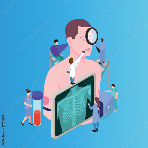 Xray Scan test Clinic isometric 3d vector illustration concept for banner, website, illustration, landing page, flyer, etc.