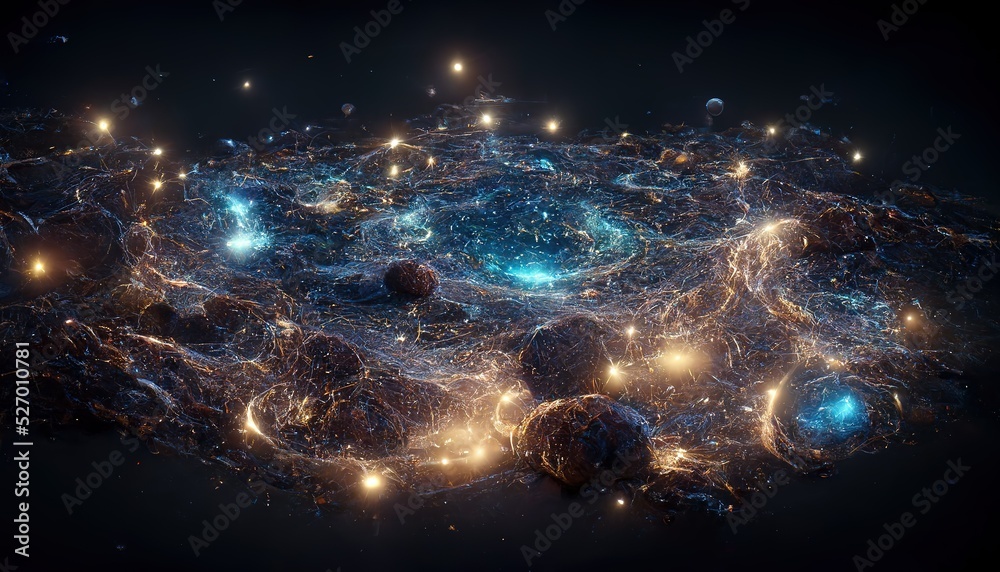 Obraz premium Abstract space background. Constellations and nebulae, horoscope and predictions. Universe. 3D illustration.