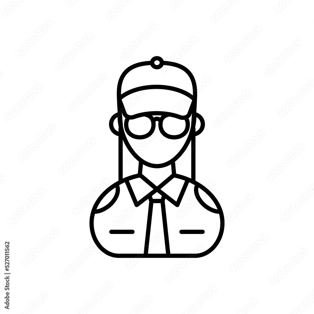 Security Guard Female icon in vector. Logotype