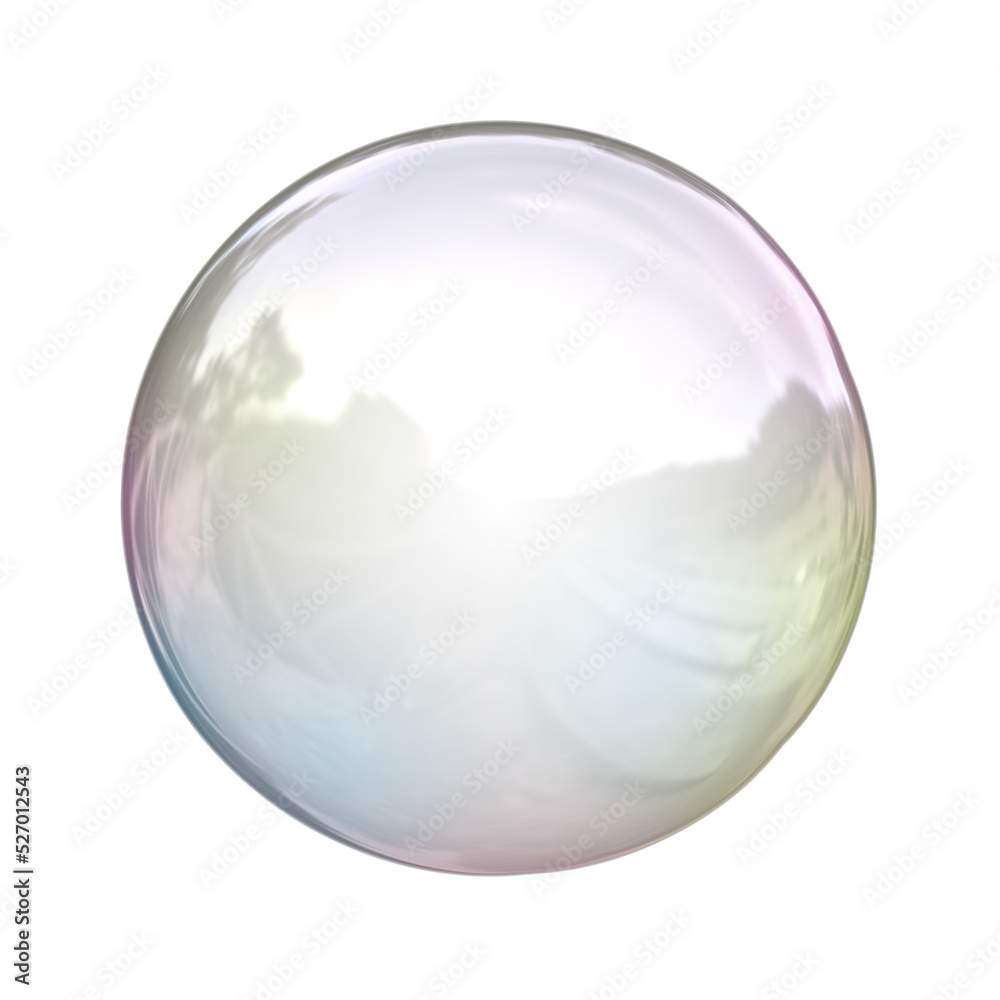 soap bubble on transparent background - obrazy, fototapety, plakaty 