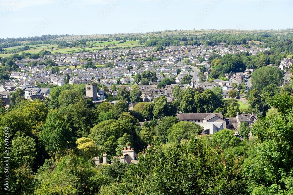 Panoramic view of Kendal, from Kendal Castle.