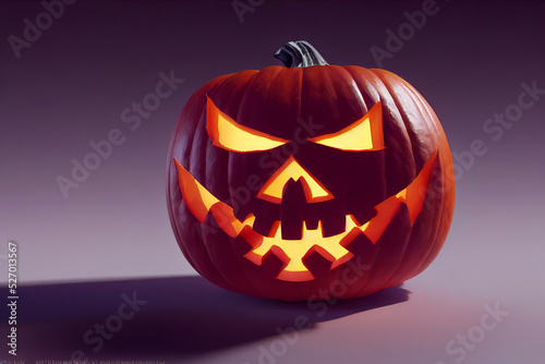 Grinning Jack O'Lantern Halloween Pumpkin Glowing
