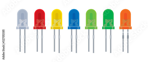 Colorful led diodes. Vector illustration