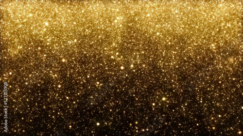 Christmas abstract background of glittering golden particles