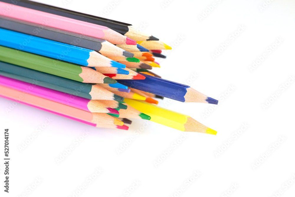Set of rainbow pensil crayon isolated on white background Set of rainbow pensil crayon isolated on white background