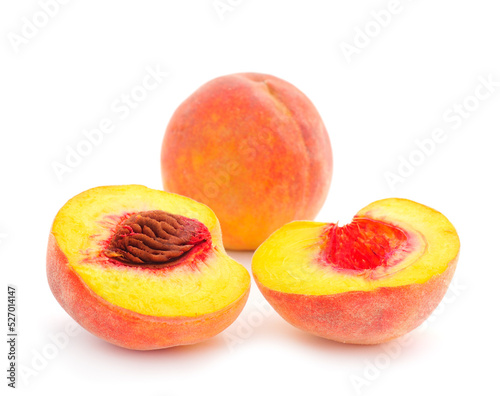Juicy peach isolated.