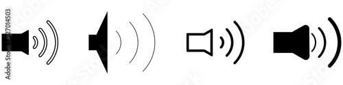 Loudspeaker. Speaker set collection. Music vector symbol. Vector illustration. Speaker icon.