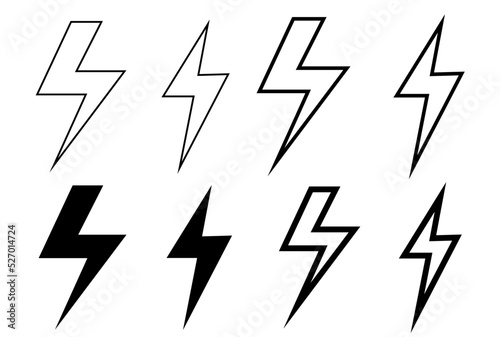 Lightning for web design. Vector icon illustration. Thunder logo symbol.