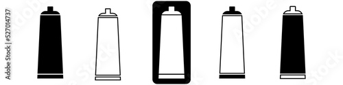 Tooth paste vector icon. Toothpaste tube illustration. Isolated icons of container set.