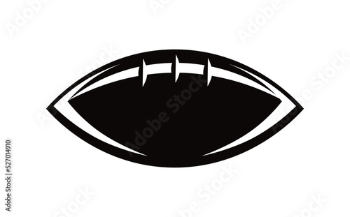 abstract logo icon for rugby ball on white background with inscription rugby