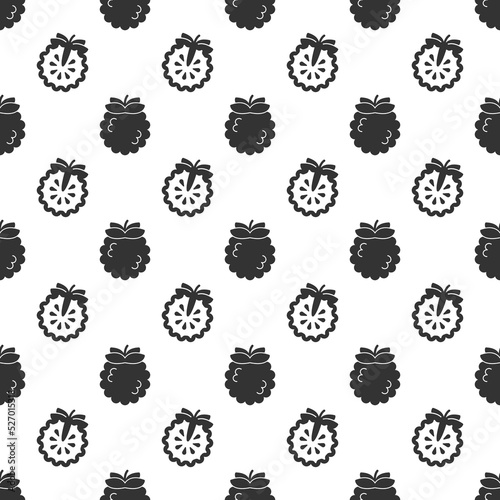 Black custard apple seamless pattern background.