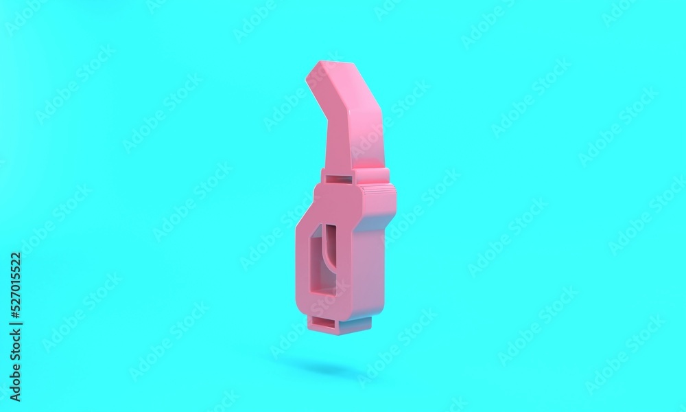 Pink Gasoline pump nozzle icon isolated on turquoise blue background. Fuel pump petrol station. Refuel service sign. Gas station icon. Minimalism concept. 3D render illustration Pink Gasoline pump nozzle icon isolated on turquoise blue background. Fuel pump petrol station. Refuel service sign. Gas station icon. Minimalism concept. 3D render illustration