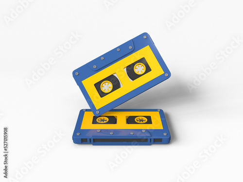 Retro cassette player icon Isolated 3d render Illustration