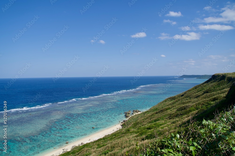 Peninsula cliffs and beautiful seascape of Miyako Island