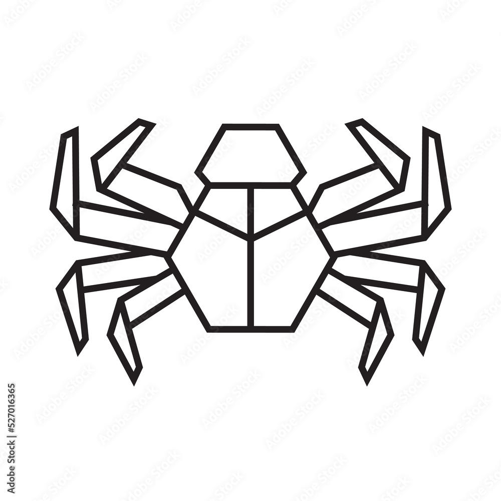 crab origami illustration design. line art geometric for icon, logo, design element, etc crab origami illustration design. line art geometric for icon, logo, design element, etc