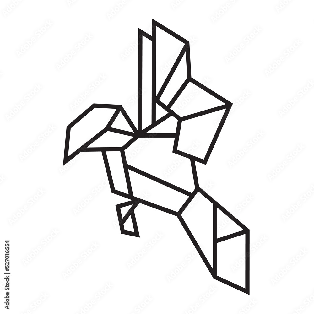 bird origami illustration design. line art geometric for icon, logo, design element, etc