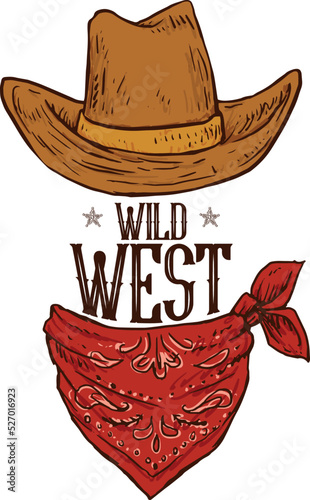 Wild west. Hat and scarf.