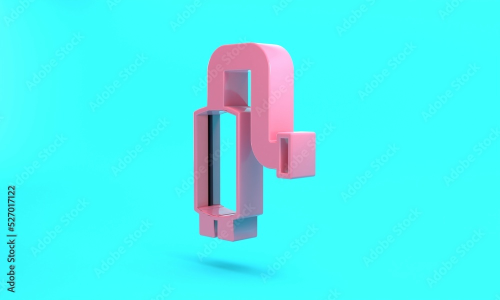 Pink Car muffler icon isolated on turquoise blue background. Exhaust pipe. Minimalism concept. 3D render illustration Pink Car muffler icon isolated on turquoise blue background. Exhaust pipe. Minimalism concept. 3D render illustration