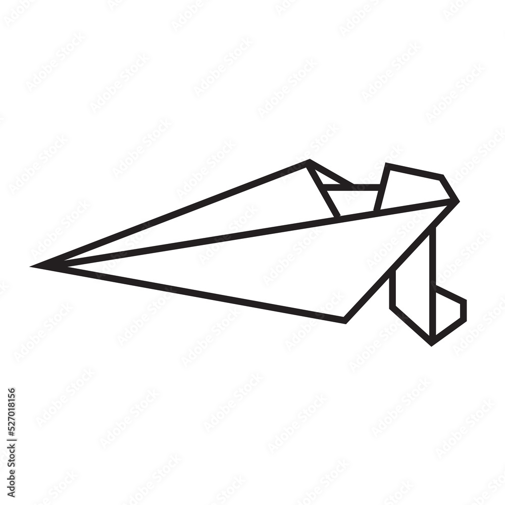 speedboat origami illustration design. line art geometric for icon, logo, design element, etc speedboat origami illustration design. line art geometric for icon, logo, design element, etc