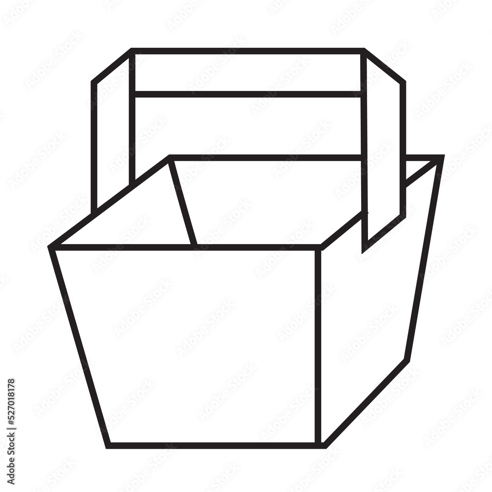 camping bag origami illustration design. line art geometric for icon, logo, design element, etc
