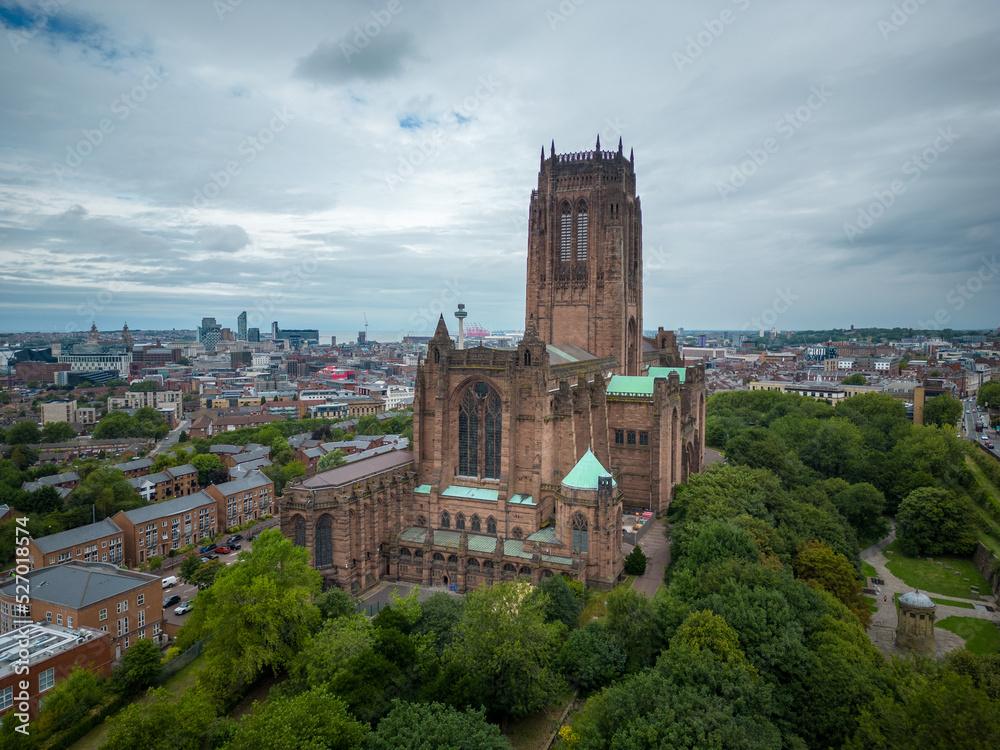 The Cathedral of Liverpool - aerial view - travel photography