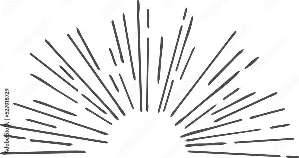 Obraz premium Sun rays icon, shine and burst line