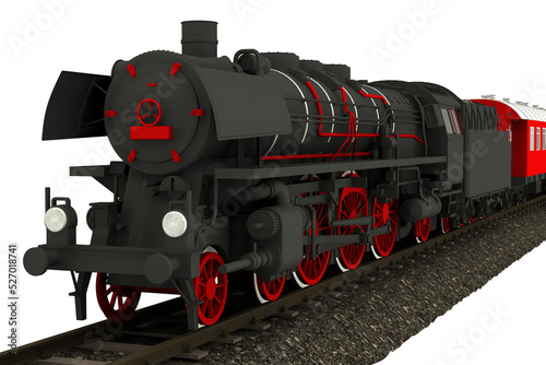Obraz na plátně Steam Locomotive 3D Isolated PNG Railroads Machine