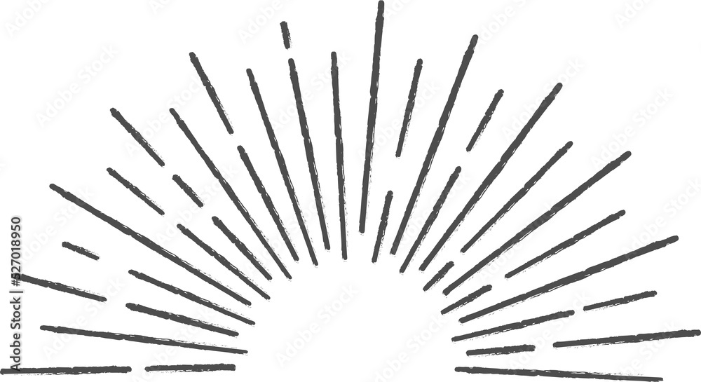 Fototapeta premium Sun rays icon, shine and burst line