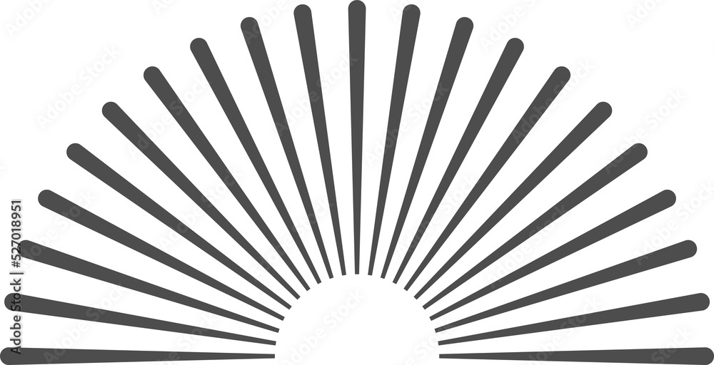 Obraz premium Sun rays icon, shine and burst line