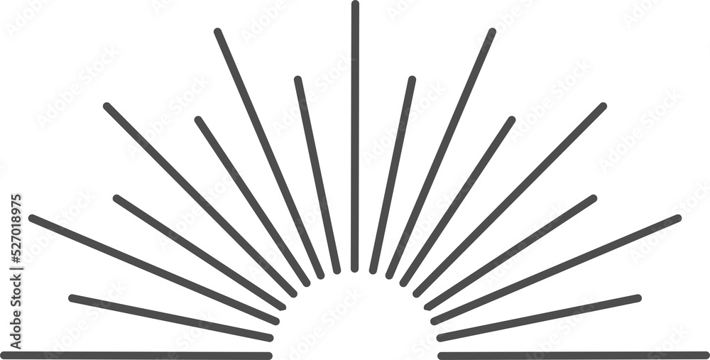 Fototapeta premium Sun rays icon, shine and burst line