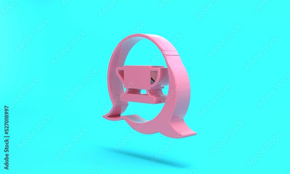 Pink Blacksmith anvil tool icon isolated on turquoise blue background. Metal forging. Forge tool. Minimalism concept. 3D render illustration Pink Blacksmith anvil tool icon isolated on turquoise blue background. Metal forging. Forge tool. Minimalism concept. 3D render illustration