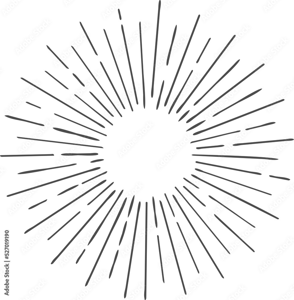 Obraz premium Sun rays icon, shine and burst line