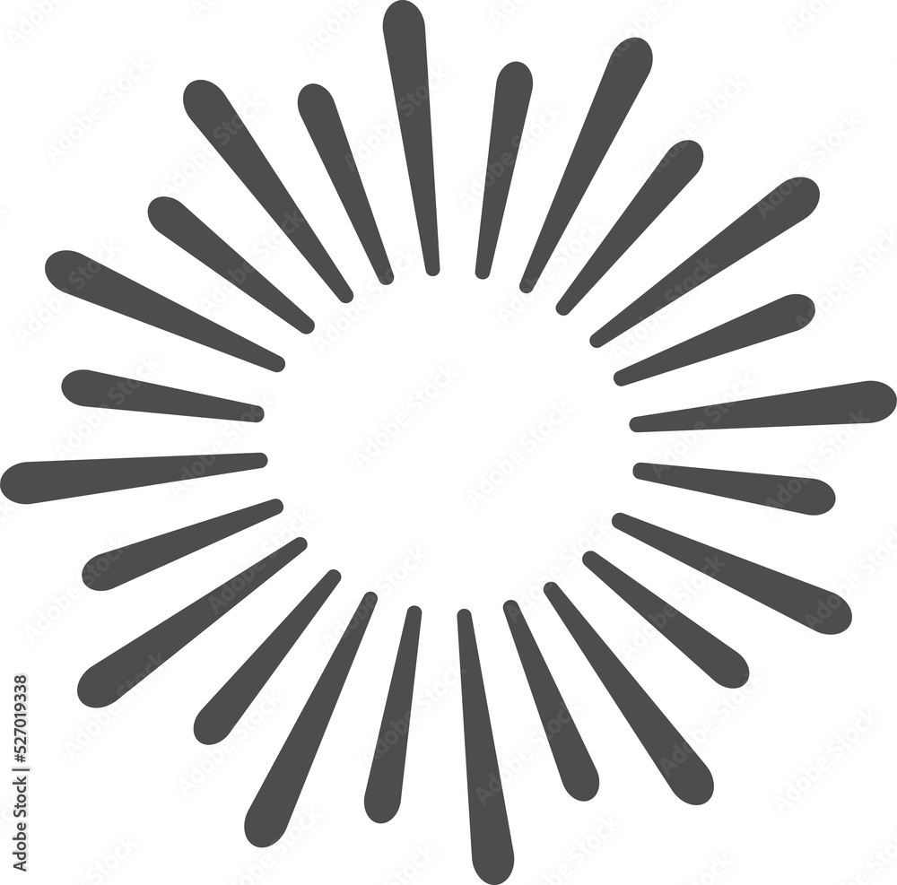 Obraz premium Sun rays icon, shine and burst line