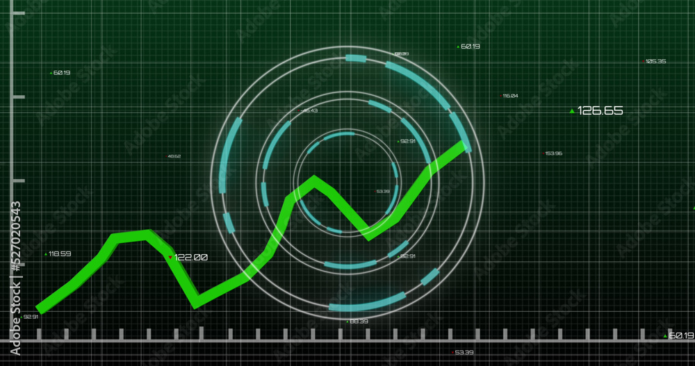 Image of scope and financial data processing over grid Image of scope and financial data processing over grid