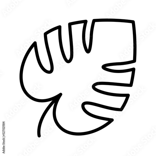 Monstera leaf icon. Pictogram isolated on a white background.