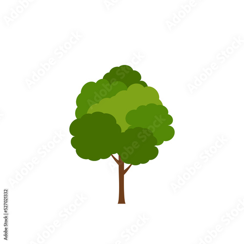 Green fertile trees in a variety of forms on the White Background.  Set of various tree sets. Trees for decorating gardens and home designs. vector illustration and icon