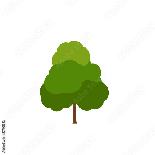 Green fertile trees in a variety of forms on the White Background.  Set of various tree sets. Trees for decorating gardens and home designs. vector illustration and icon