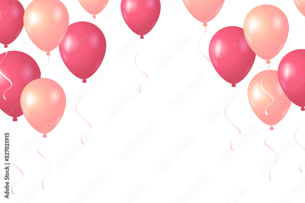 Confetti And luxury Balloon Birthday Celebration border