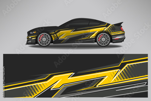 Car decal wrap livery design. Graphic abstract line racing background Vector design for vehicle  race car  rally  adventure livery camouflage.