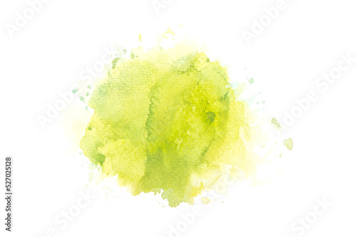 green watercolor paint splashes on white background