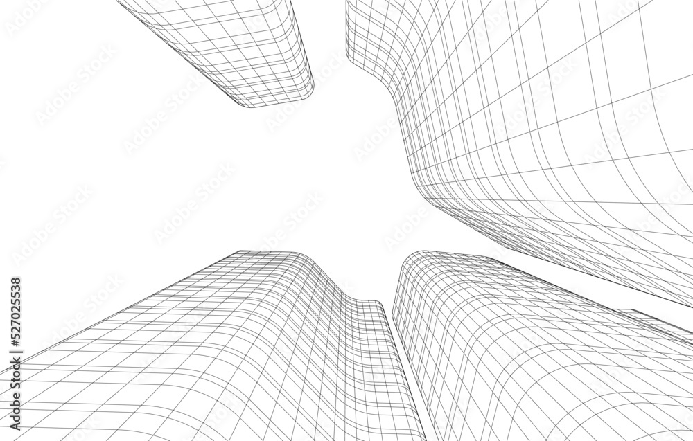 Modern architecture vector 3d illustration Modern architecture vector 3d illustration