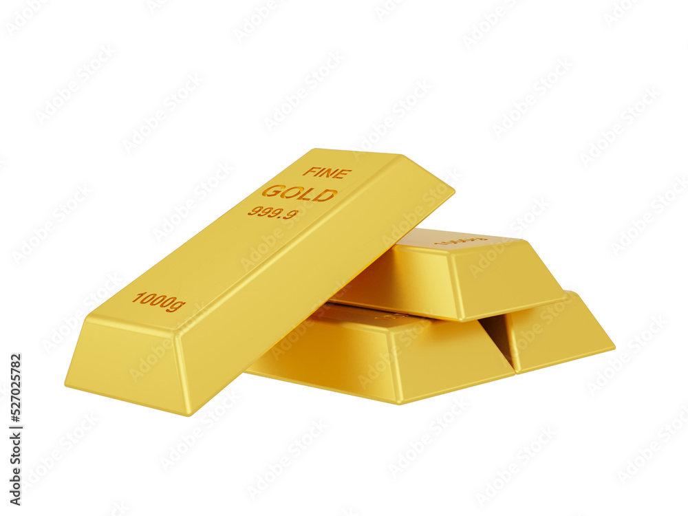 Gold bars object. 3D image. Gold bars object. 3D image.