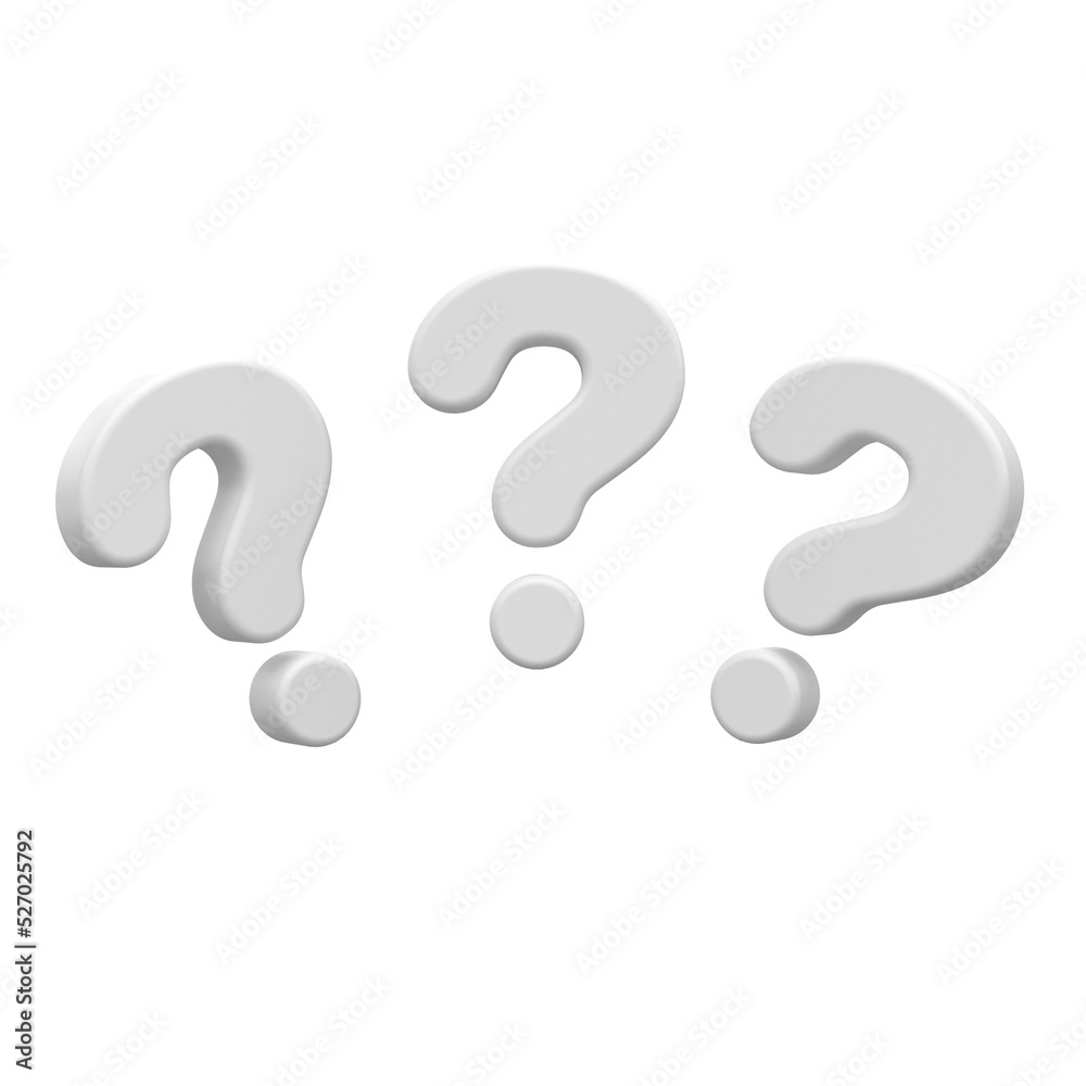 Question mark sign icon. 3D element.