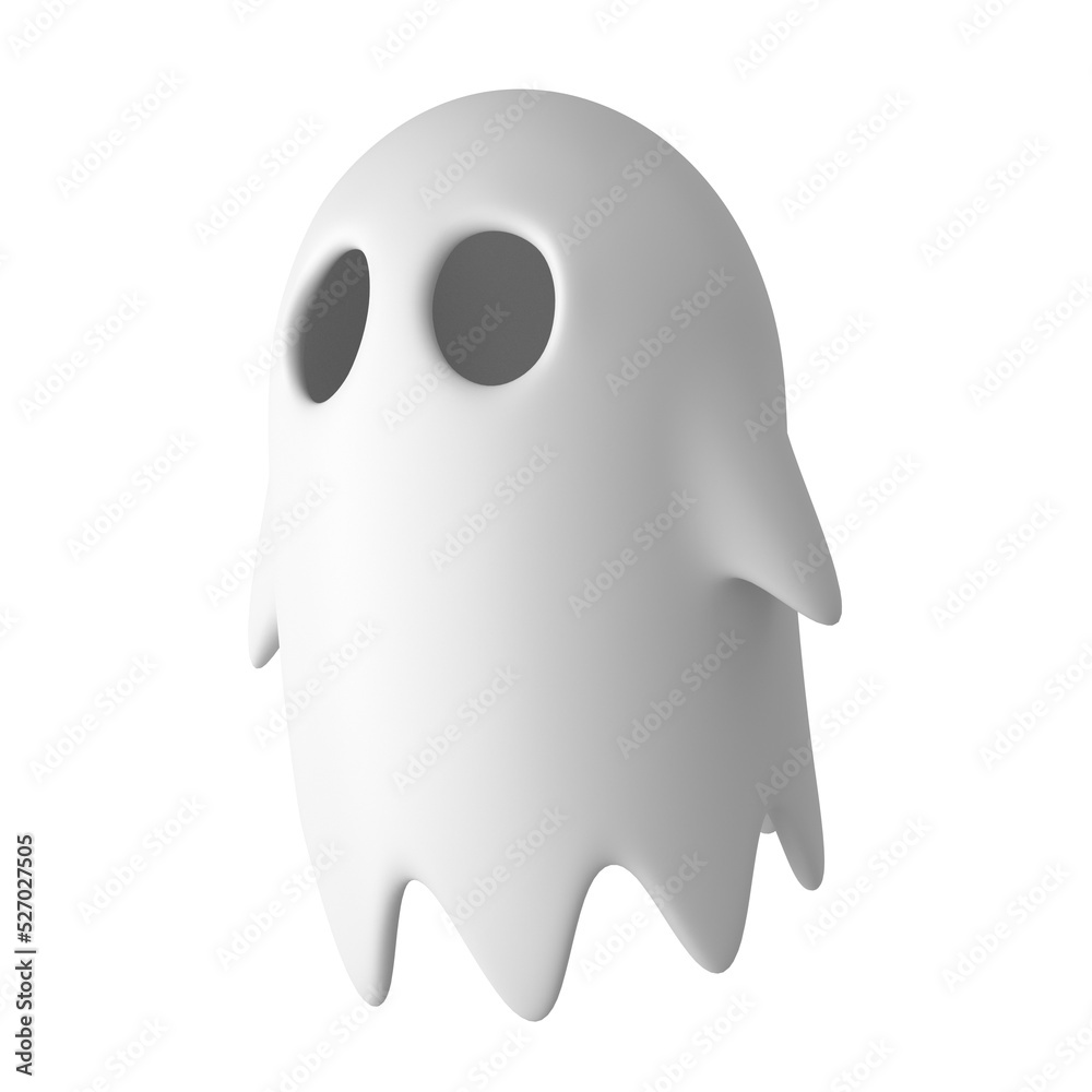 White ghost. 3D ghost model. Stock Illustration | Adobe Stock